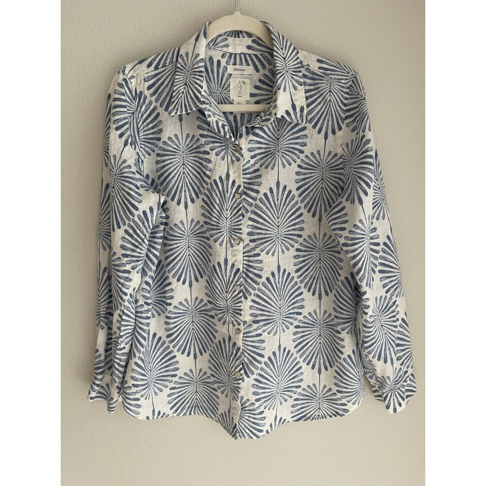 Joie Palm Leaf linen button-down shirt